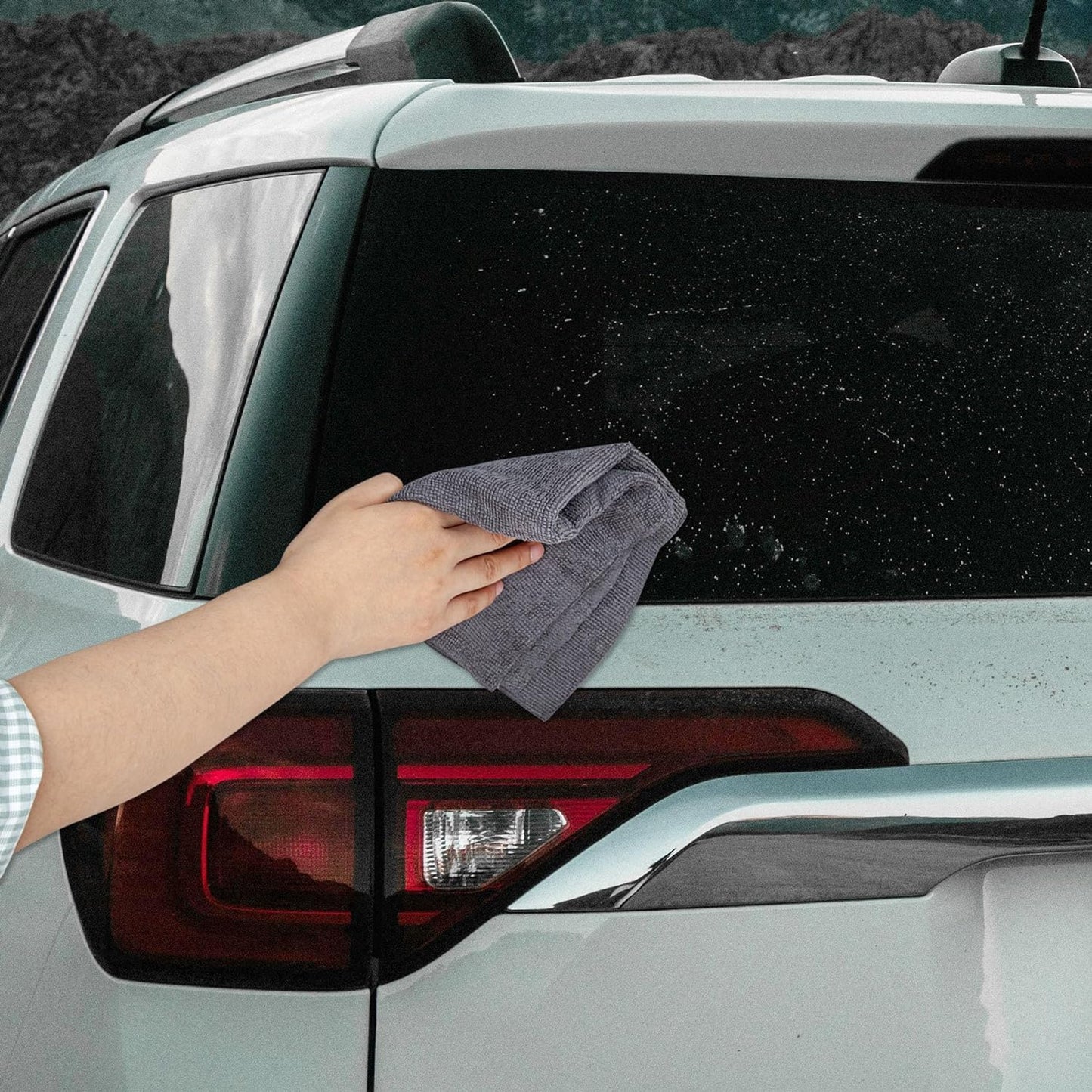 Reusable Microfiber Cleaning Cloth Roll – Grey (20 Pack)