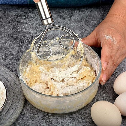 Multifunctional Stainless Steel Atta Kneader & Dough Maker – Heavy Duty Manual Flour Mixer for Roti, Bread, Pizza & Pastries