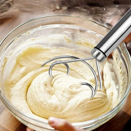 Multifunctional Stainless Steel Atta Kneader & Dough Maker – Heavy Duty Manual Flour Mixer for Roti, Bread, Pizza & Pastries