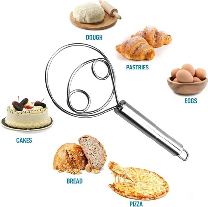 Multifunctional Stainless Steel Atta Kneader & Dough Maker – Heavy Duty Manual Flour Mixer for Roti, Bread, Pizza & Pastries