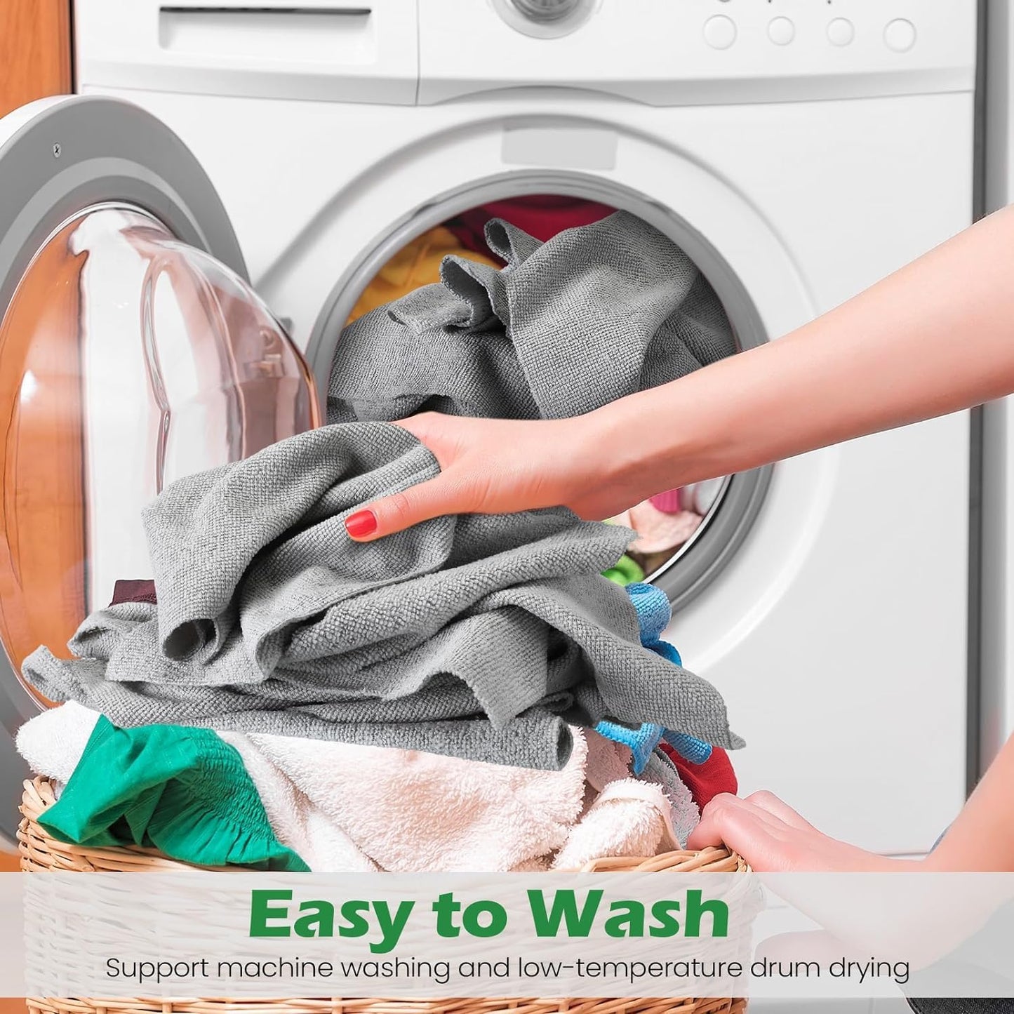 Reusable Microfiber Cleaning Cloth Roll – Grey (20 Pack)