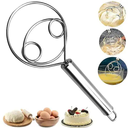 Multifunctional Stainless Steel Atta Kneader & Dough Maker – Heavy Duty Manual Flour Mixer for Roti, Bread, Pizza & Pastries