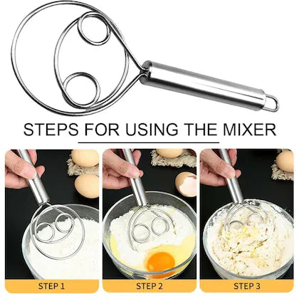 Multifunctional Stainless Steel Atta Kneader & Dough Maker – Heavy Duty Manual Flour Mixer for Roti, Bread, Pizza & Pastries